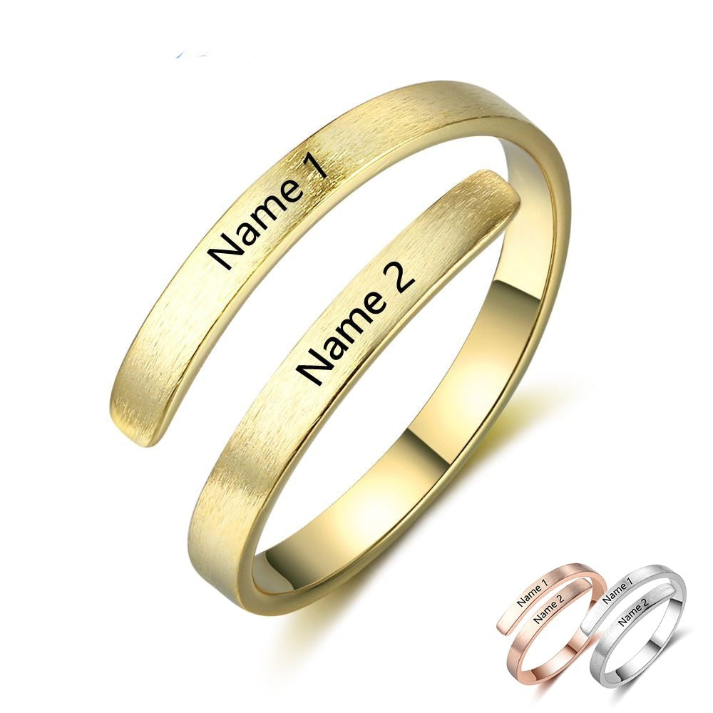 Two Name Rings Stainless Steel